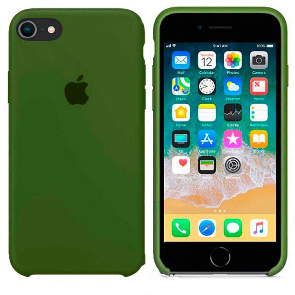 

Чехол Silicone Case Apple iPhone 6, 6S темно-Зеленый 45