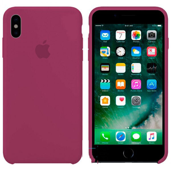 

Чехол Silicone Case Apple iPhone X, XS темно-Розовый 48