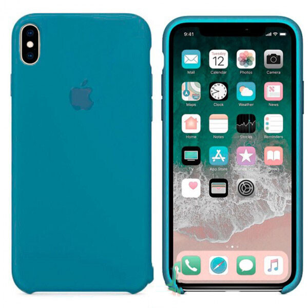 

Чехол Silicone Case Apple iPhone XS Max темно-Голубой 24