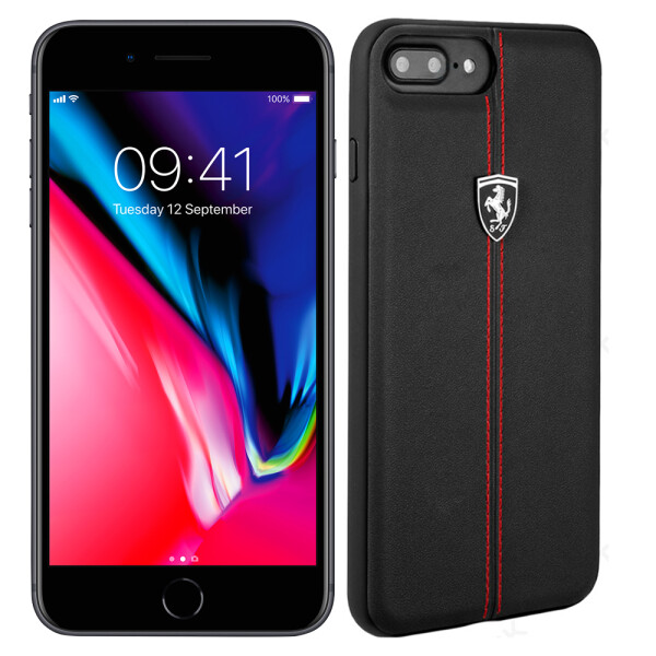 

Чехол Ferrari Heritage для iPhone 8 Plus, black (23438)