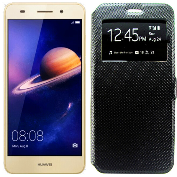 

Чехол книжка для Huawei Y6 II Black with Window (7993)