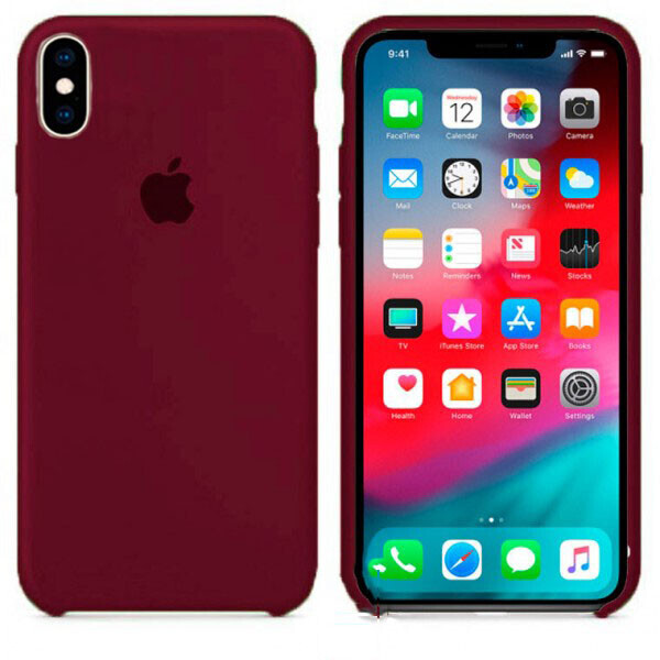 

Чехол Silicone Case Apple iPhone XS Max темно-Бордовый 42