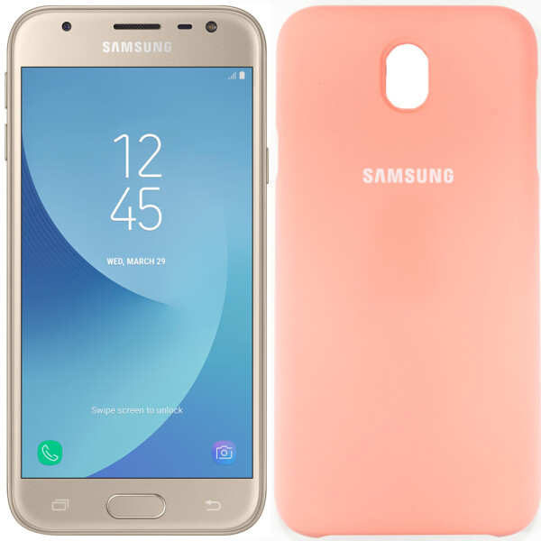 

Чехол силиконовый оригинальный для Samsung J730 (J7-2017) Розовый (19753)