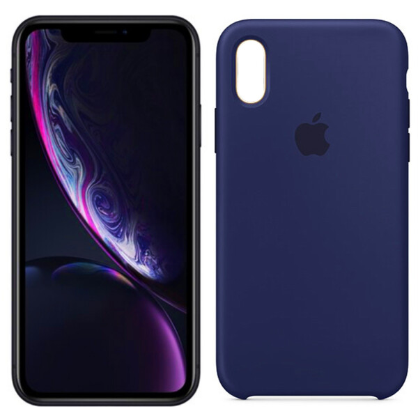 

Чехол силиконовый оригинальный для iPhone X/Xs Темно Синий (17566)