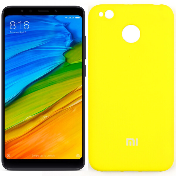 

Чехол силиконовый оригинальный для Xiaomi Redmi 5 Plus Ярко желтый FULL (27781)