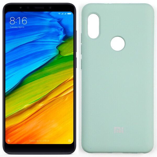 

Чехол силиконовый оригинальный для Xiaomi Redmi Note 5 Pro Голубой FULL (27765)