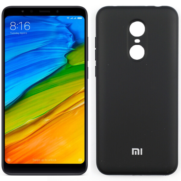 

Чехол силиконовый оригинальный для Xiaomi Redmi 5 Plus Чёрный FULL (27771)