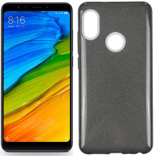 

Чехол силиконовый 3in1 Блёстки для Xiaomi REDMI Note 5 Pro Black (23624)