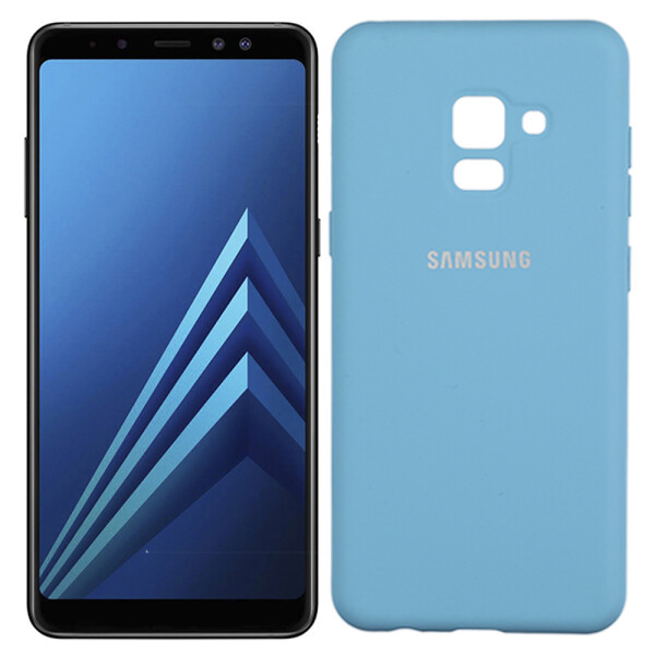 

Чехол силиконовый оригинальный для Samsung A8 2018 (A530) Ярко синий FULL (25991)