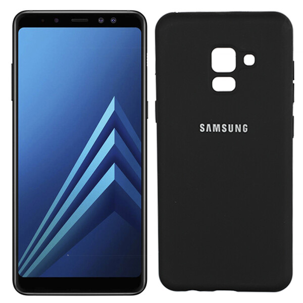 

Чехол силиконовый оригинальный для Samsung A8 2018 (A530) Чёрный FULL (26084)