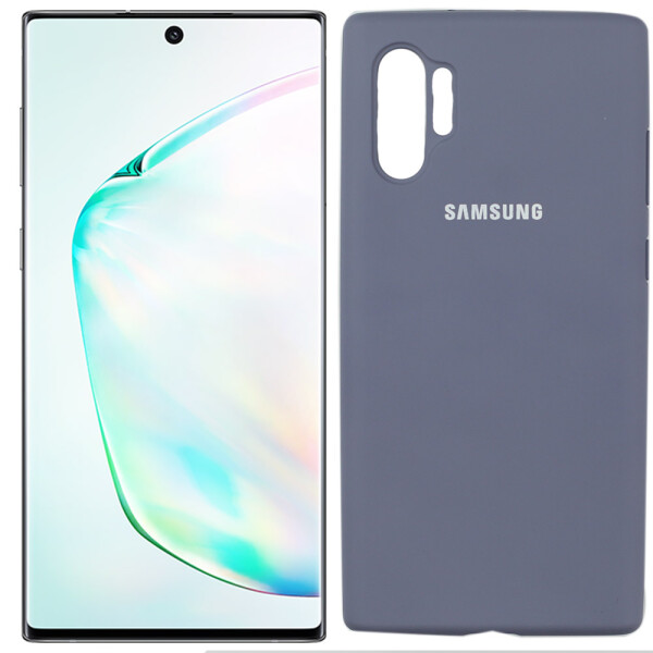 

Чехол силиконовый оригинальный для Samsung Note 10 Plus Светло Серый FULL (27242)