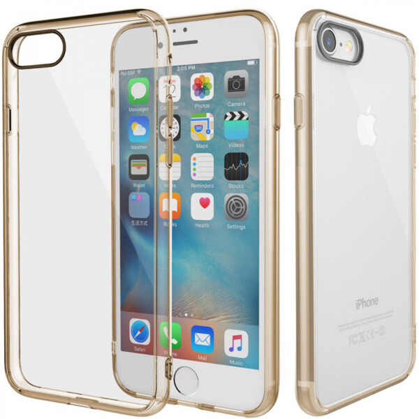 

Чехол накладка i-Smile Transparent series case TPU для iPhone 7 Gold (11318)