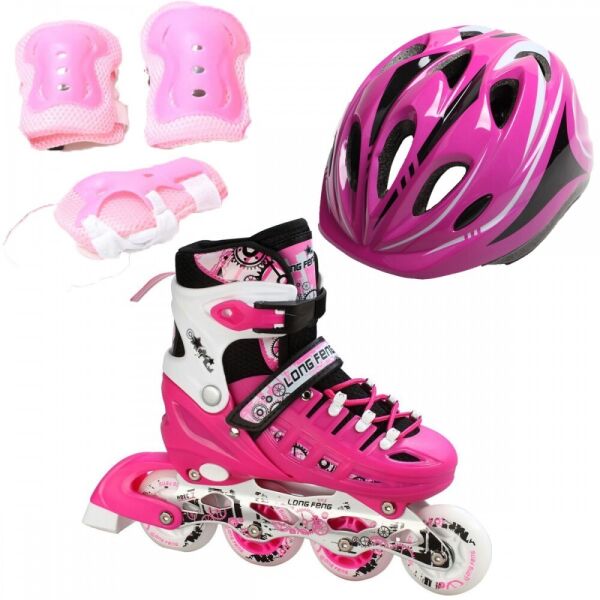 

Ролики детские раздвижные Scale Sports Combo Pro - USA (защита + шлем) 34-37, Розовый (2T3040P)