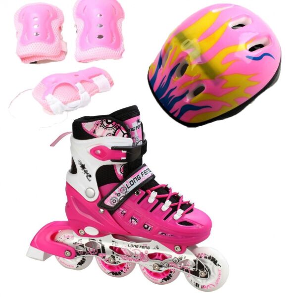 

Ролики детские раздвижные Scale Sports Combo Ecoline - USA (защита + шлем) 38-42, (розовый) (2T3040S)