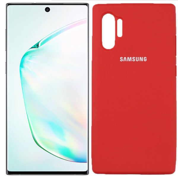

Чехол силиконовый оригинальный для Samsung Note 10 Plus Красный FULL (27241)