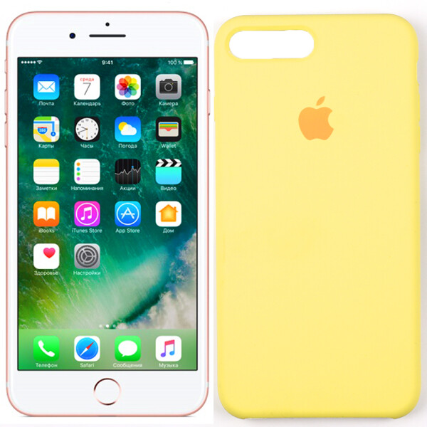 

Оригинальный силиконовый чехол для iPhone 7/8 Plus Светло Жёлтый (28486)