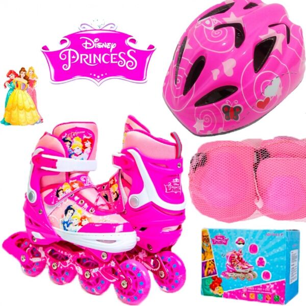 

Ролики Комплект роликов Disney Princess4 29-33 Все колеса светятся Защита + Шлем с регулировкой