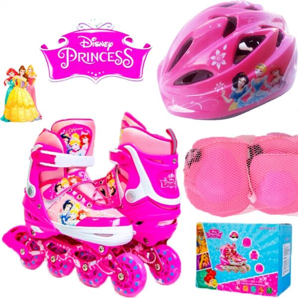 

Ролики Комплект роликов Disney Princess5 29-33 Все колеса светятся Защита + Шлем с регулировкой