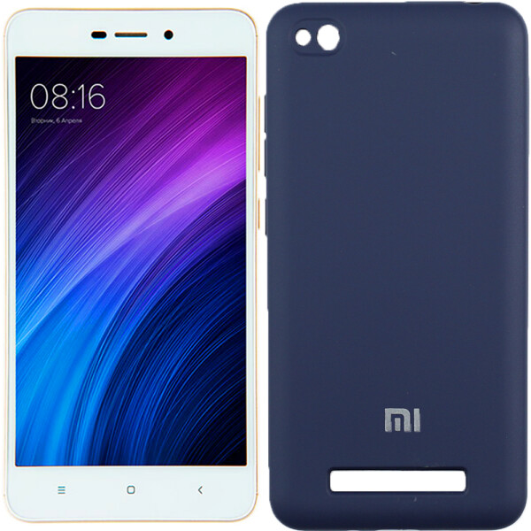 

Чехол силиконовый оригинальный для Xiaomi Redmi 4a Синий FULL (26520)