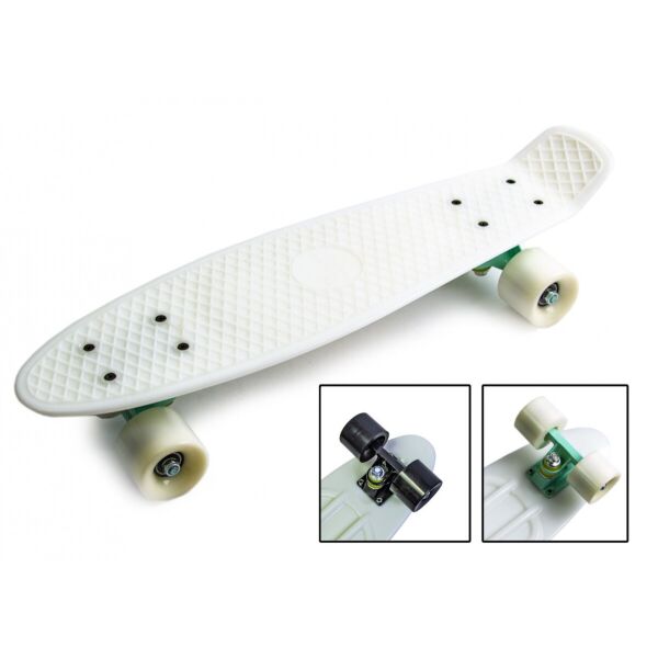 

Скейтборд Penny Board. Белый цвет. Матовые колеса.