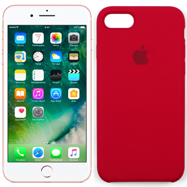 

Оригинальный силиконовый чехол для iPhone 7/8 Темно Вишневый (28245)