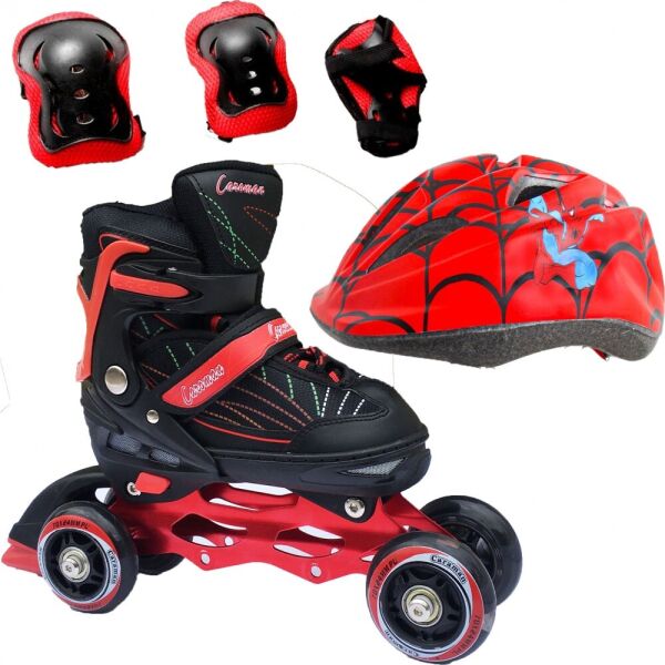 

Роликовые коньки детские раздвижные Набор Caroman Combo Disney (защита+шлем) 27-31, ротация колес, Spider New (красный) (2T3029E)