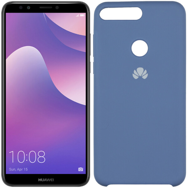 

Чехол силиконовый оригинальный для Huawei Y7 Prime 2018 Синий (23093)