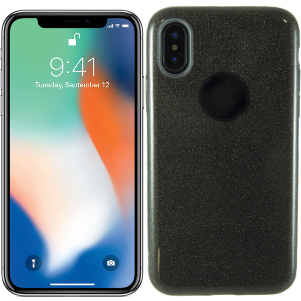 

Чехол силиконовый 3in1 Блёстки для iPhone X Black (18404)