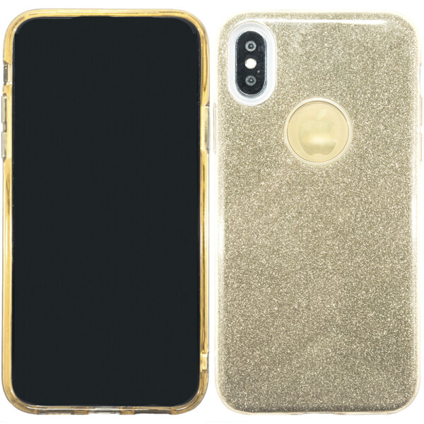 

Чехол силиконовый 3in1 Блёстки для iPhone X Gold (18403)
