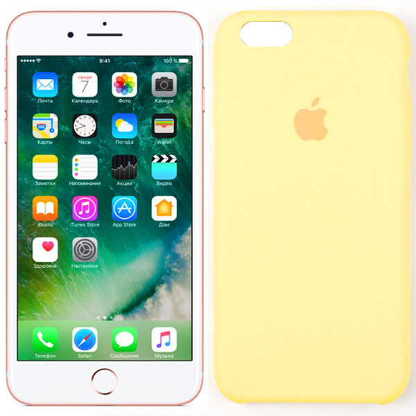 

Оригинальный силиконовый чехол для iPhone 6/6s Светло Жёлтый (28480)