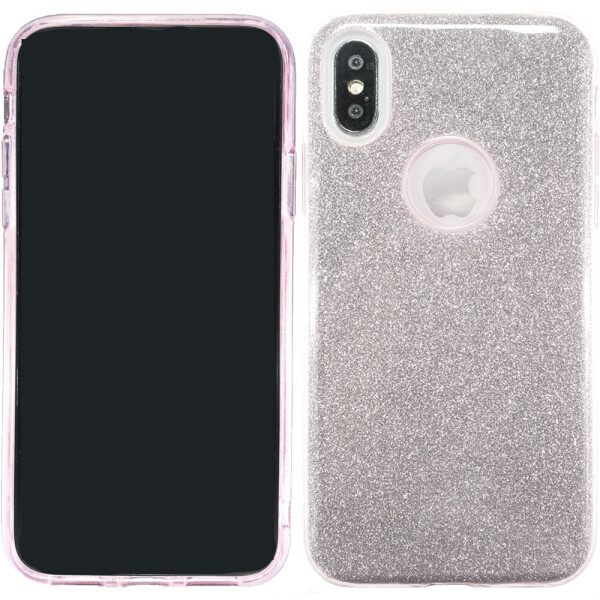 

Чехол силиконовый 3in1 Блёстки для iPhone X Pink (18405)