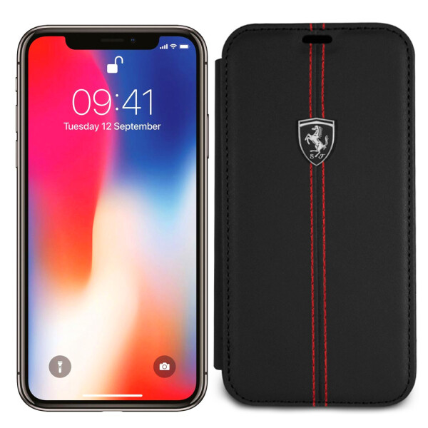

Чехол книжка Ferrari Booktype Vertical для iPhone X black (23466)