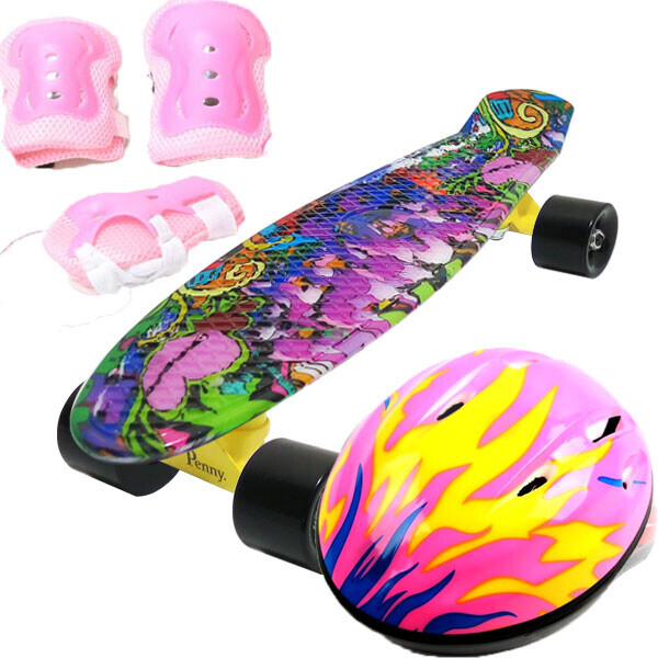 

Скейт Penny Style 22" Combo Набор (защита + шлем) Girl Draft Огонь (2T2034)