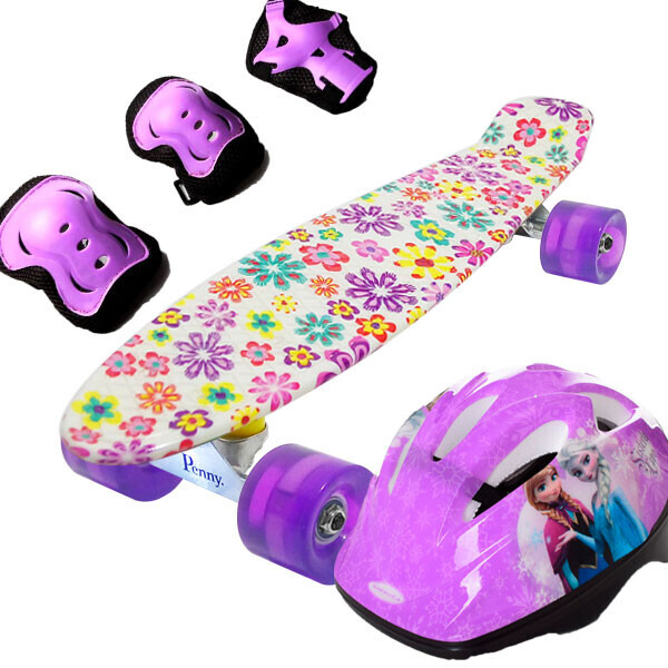 

Скейт Penny Style 22" Combo Набор (защита + шлем) Flowers Mix Фрозен2 (2T2034)