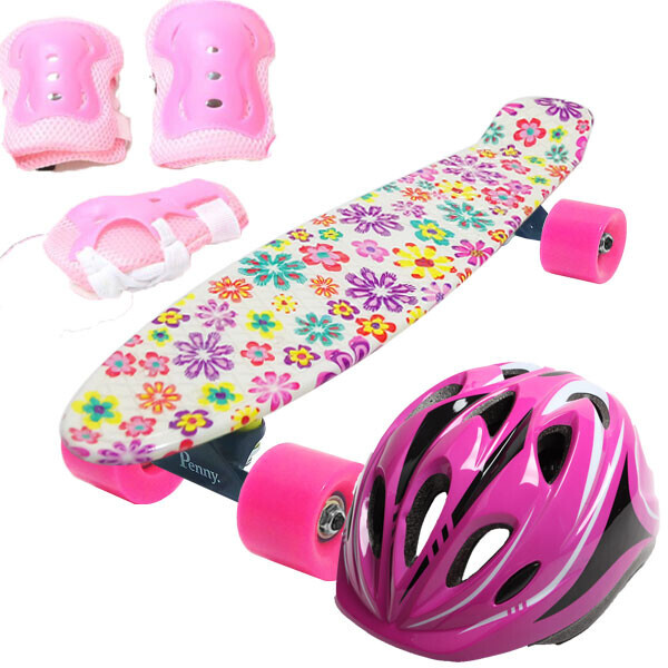

Скейт Penny Style 22" Combo Набор (защита + шлем) Flowers Mix (2T2034)
