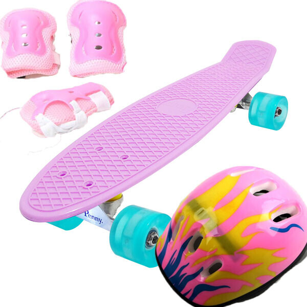 

Скейт Penny Classic Pastel 22" Combo Набор (защита + шлем) светящиеся Лиловый Огонь (2T2029)