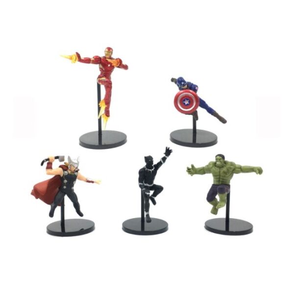 

PUTITTO Marvel Super Heroes Железный Человек Халк Капитан Америка Тор Черная Пантера ПВХ 5 шт. / Компл. 6 см