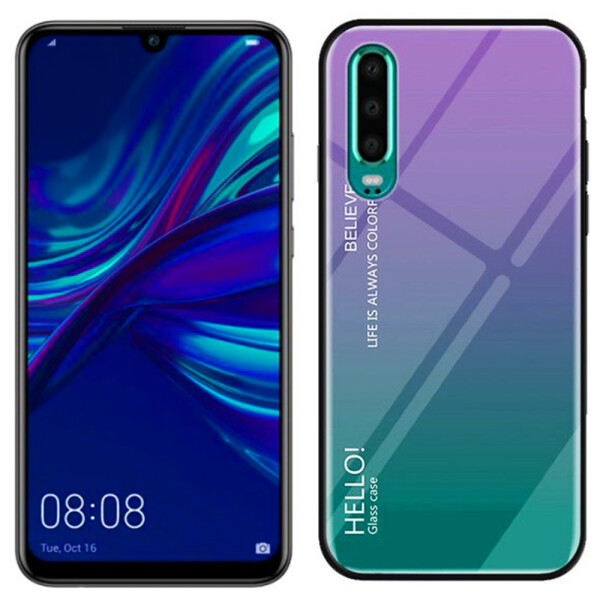 

Чехол TPU Gradient HELLO Glass для Huawei P30 Lite Голубой (26877)