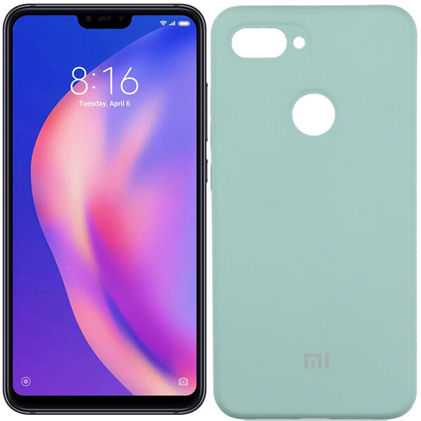

Чехол силиконовый оригинальный для Xiaomi Mi8 Lite Светло голубой FULL (26522)