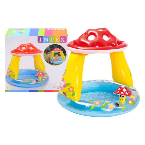 

Бассейн детский Intex надувной Грибочек с тентом 102 * 89 см разноцветный 57114