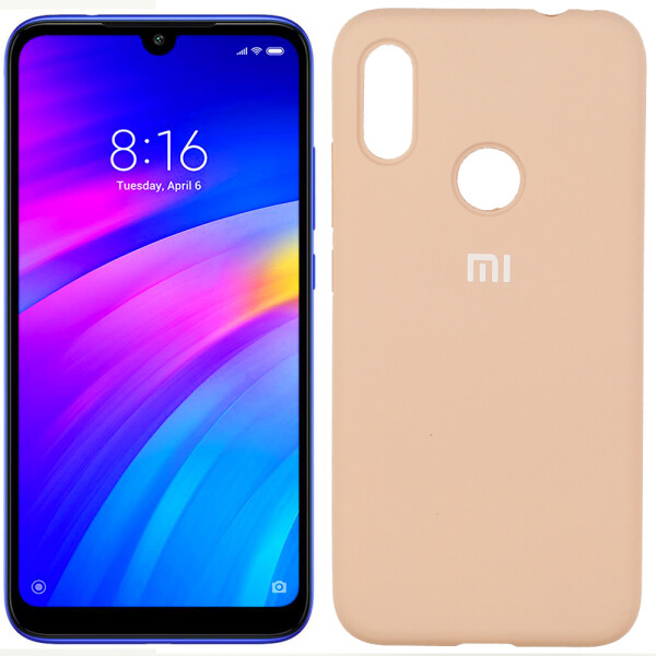 

Чехол силиконовый оригинальный для Xiaomi Redmi 7 Светло розовый FULL (26374)