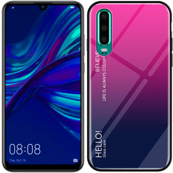 

Чехол TPU Gradient HELLO Glass для Huawei P30 Lite Розовый (26878)
