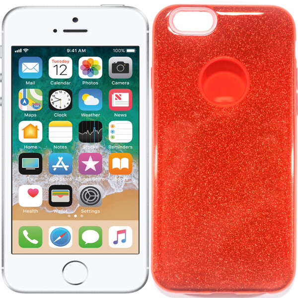 

Чехол силиконовый 3in1 Блёстки для iPhone 5 Red (15412)