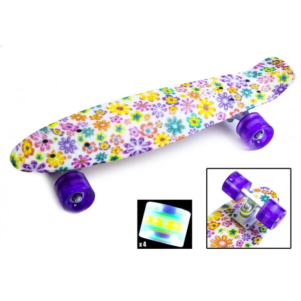 

Скейт Penny Board "Violet Flowers" Светящиеся колеса.