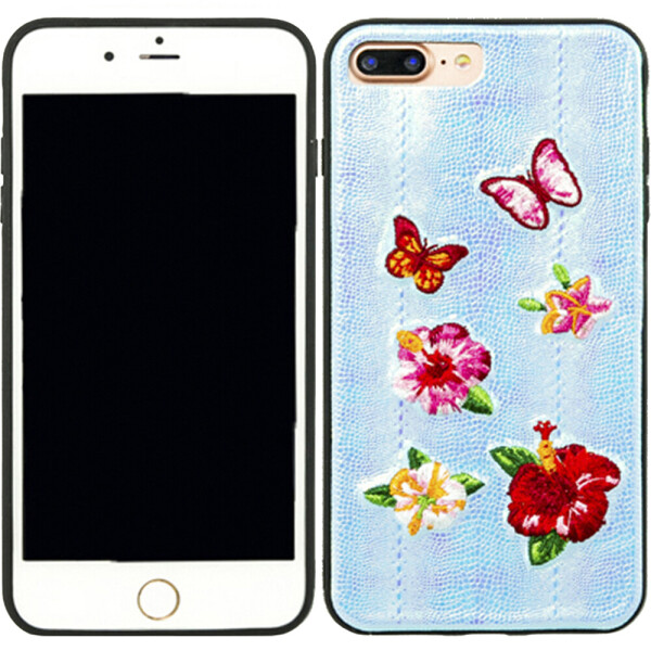 

Чехол накладка Diliana flower&butterfly для iPhone 7 Plus/8 Plus голубая (18701)