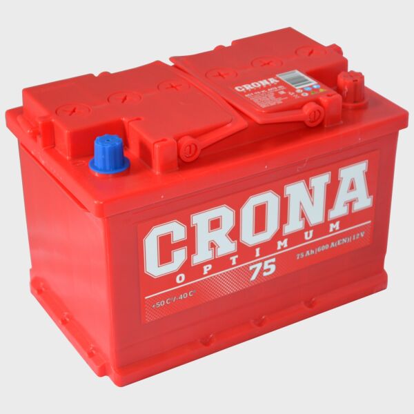 

Аккумулятор стартерный 6СТ-75 CRONA (-/+)