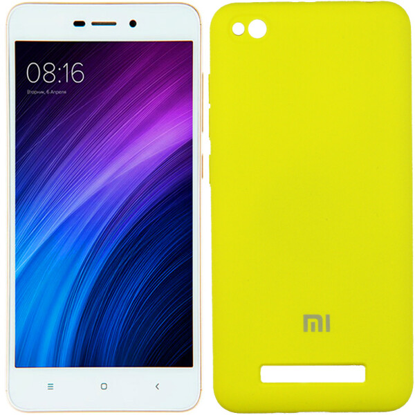 

Чехол силиконовый оригинальный для Xiaomi Redmi 4a Ярко жёлтый FULL (26593)