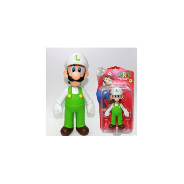 

Фигурка Super Mario Super Size Luigi Луиджи белая шляпа 23см блистер