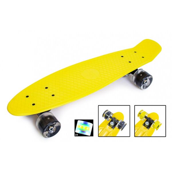 

Скейтборд Penny Board. Yellow. Светящиеся колеса.
