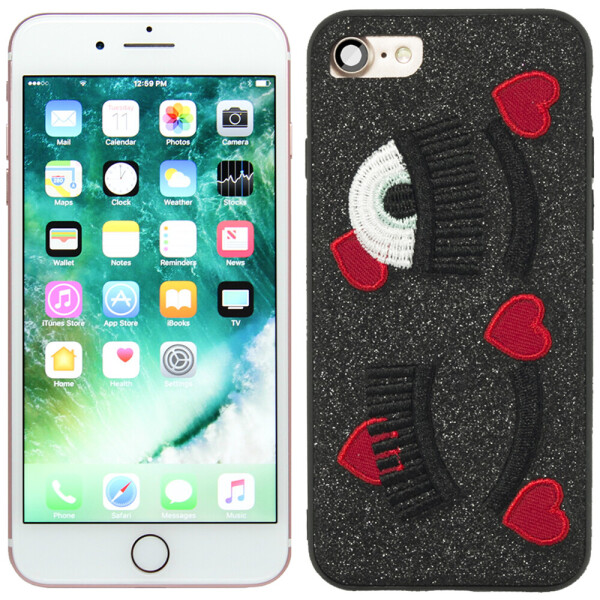 

Чехол накладка Diliana Shine eyes для iPhone 7/8 черная (18706)